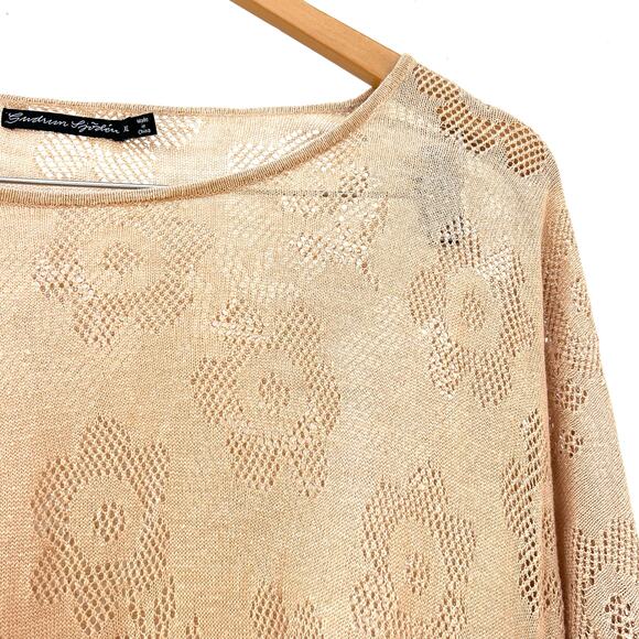 Gudrun Sjoden Linen Oversized Long Sleeve Sweater Jumper Knit Tan Top Shirt XL - Picture 5 of 7